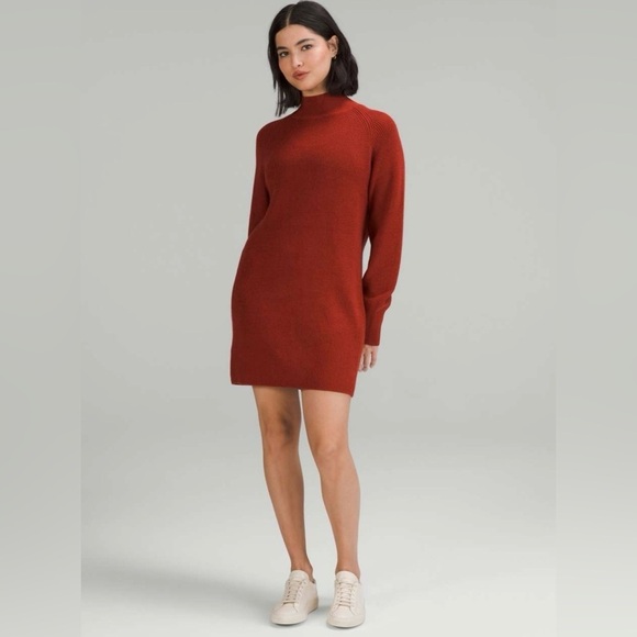 NWT Lululemon Merino Wool-Blend Knit Dress in Cayenne Size 6 - Picture 1 of 11
